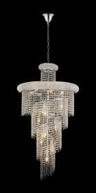 IL32962CH  Alexandra 60cm Pendant 2 Layer Spiral 14 Light E14 Polished Chrome/Crystal